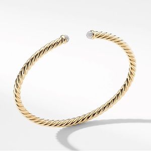 Cable Spira Bracelet Diamonds 18k Yellow Gold 4mm